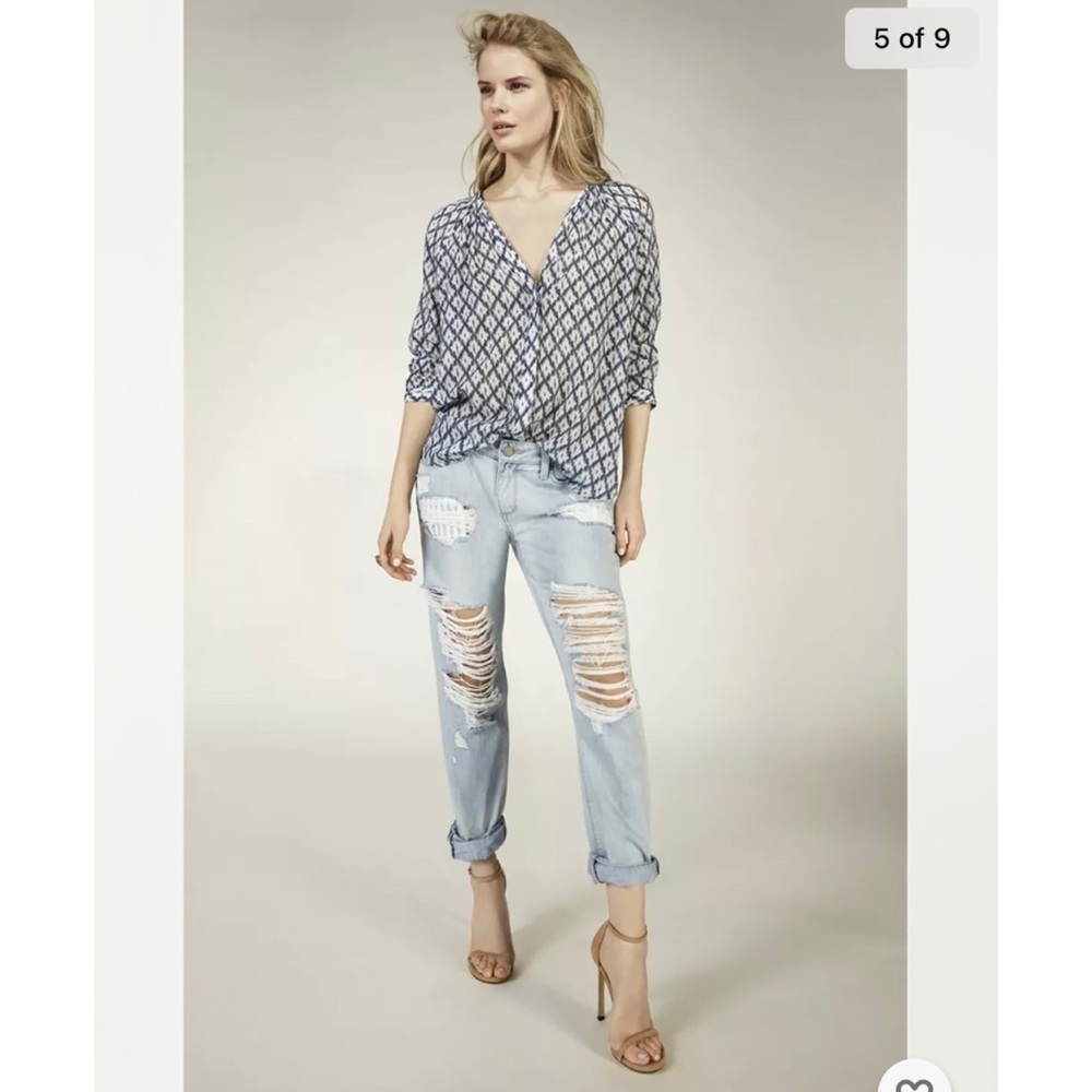 Paige Denim Jimmy Jimmy Boyfriend Jeans Light Wash Sawyer Destructed